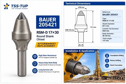 BAUER 205421 Replacement | RSM-D 17×30 Drilling Tooth